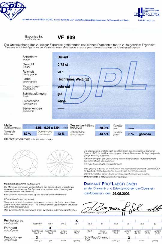 Foto 9 - Diamant Zertifikat DPL 0,78ct River E VS1, D5424