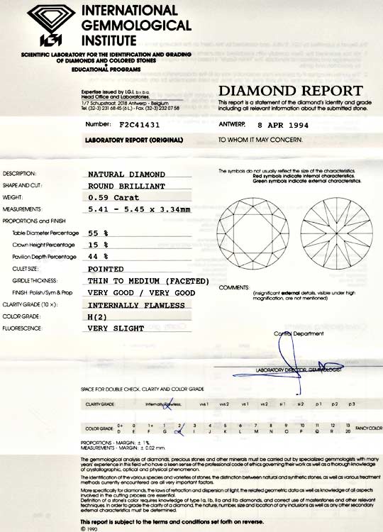 Foto 9 - Diamant IGI Brillant 0,59ct Lupenrein Weiss 2xVG, D5565