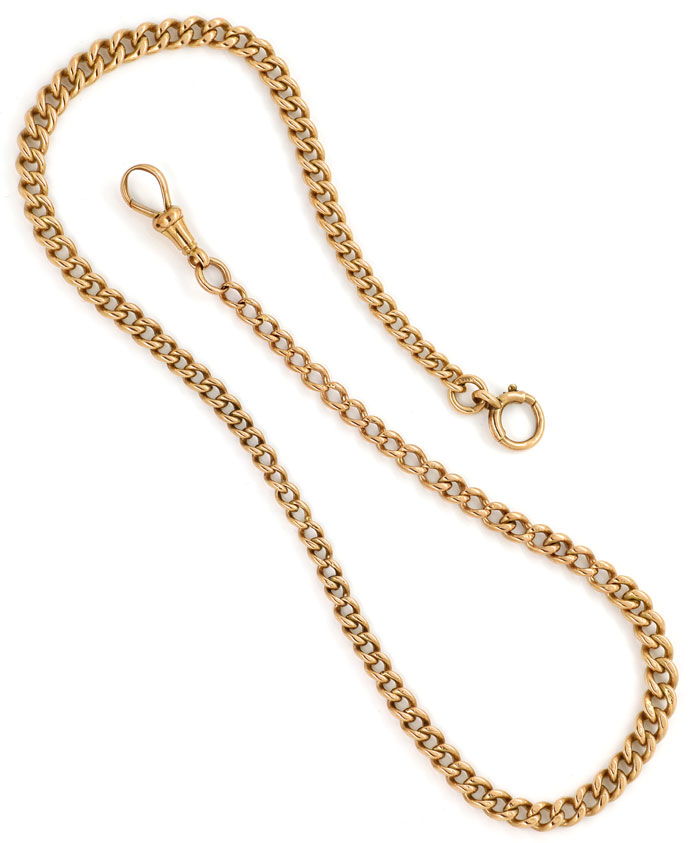 Foto 3 - Rotgold Taschenuhrkette oder Halskette antik im Verlauf, K2710