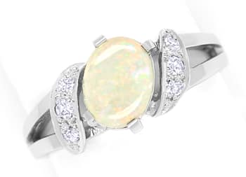 Foto 1 - Ring mit 0,75ct Opal und lupenreinen Diamanten-Weißgold, Q0782