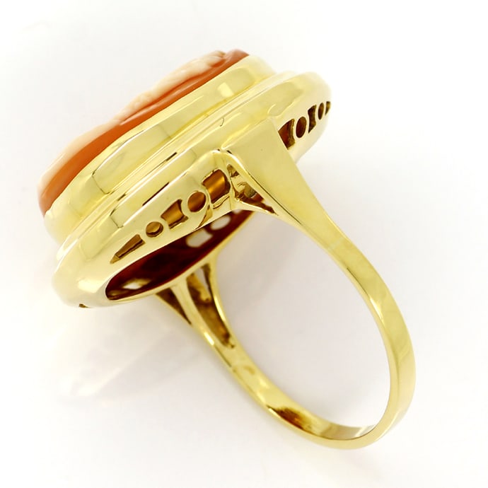 Foto 3 - Ring mit Frauenkopf Muschel Kamee 14K Gelbgold, Q1502