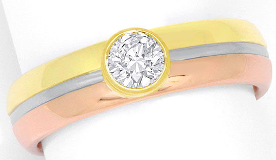 Foto 2 - Brillant-Diamant-Ring 0,55ct Rotgold-Gelbgold-Weißgold, R1912