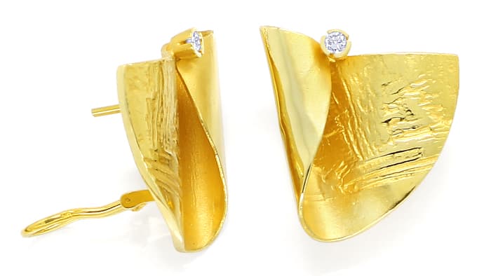 Foto 4 - Design-Collier Ring Ohrringe mit Brillanten massiv Gold, S1356